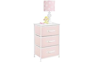 Pink Drawer - mDesign Storage Dresser End/Side Table Night Stand Tower Unit...