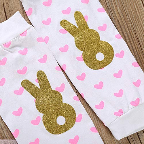 Xfglck Newborn My 1St Easter Skirt Outfit Baby Girl Bunny Letters Short Sleeve Bodysuit Tutu Skirt Headband Leg Warmers 4Pcs (My 1St Easter, 0-3 M) #TOP4