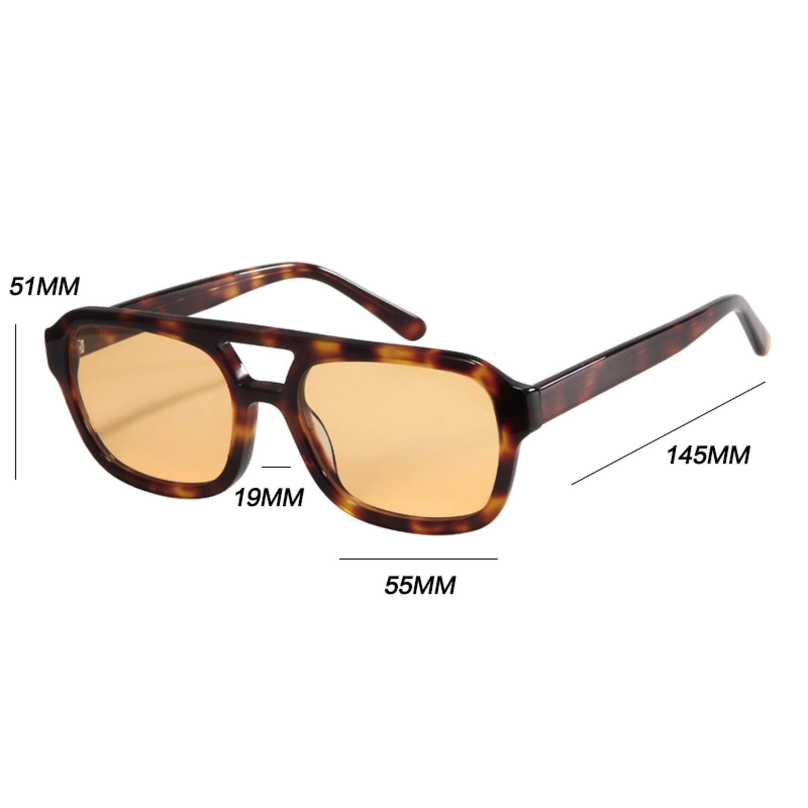 Occhiali da sole vintage in acetato polarizzati da uomo e da donna, occhiali da sole a doppia trave di lusso, occhiali UV400