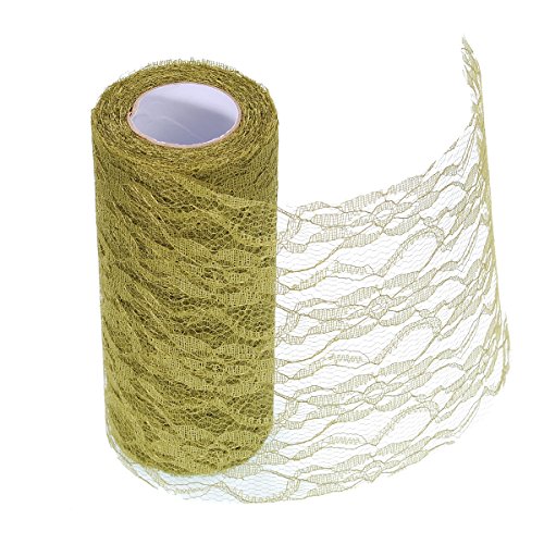 Funnyjojo - Rollo de malla para tutú o silla de pasillo, 15 cm x 30 m, diseño vintage 15 cm verde oliva Cover