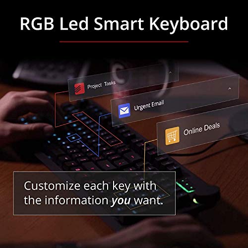 Das Keyboard X50Q Programmable Rgb Mechanical Keyboard For Work & Gaming, Soft Tactile Mechanical Switches, Pre-Built Q Applets, Palm Rest, Volume Knob, Aluminum Top (104 Keys, Black) #TOP3