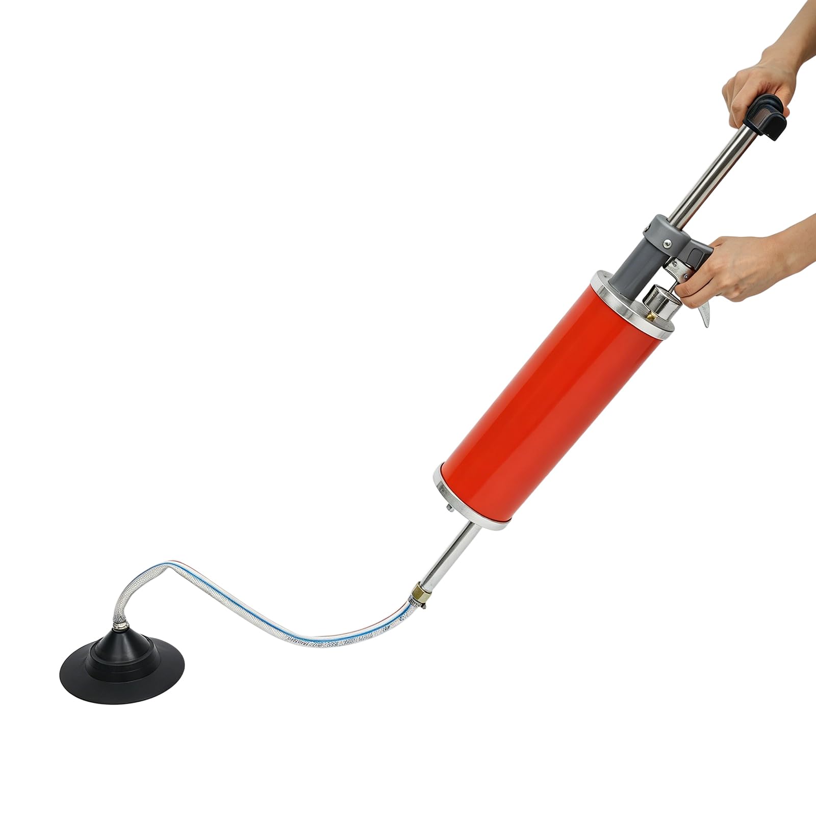 Limpiador de tuberías neumático con aire comprimido, desatascador manual de alta presión 0,7 MPa con 2 boquillas, apisonador de presión de aire para inodoro y lavabo