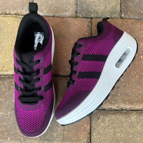 Image of RUIDENG Platform Sneakers for Women Air Cushion | Walking Shoes Women Comfortable All Day | Thick Rocker Bottom