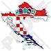Produktbild KROATIEN Kroatische Karte Flagge HRVATSKA 100mm Auto & Motorrad Aufkleber, Vinyl Sticker