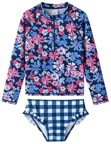 Image of Toddler Girls Swimsuit Rash Guard Sets 2-Piece Bathing Suits UPF 50+ Summer Kids Swimwear 2-7T