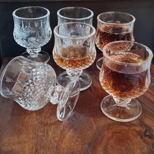 Image of 50 ML Classy Shot Glass for Espressos, Spirits & Liquors,Whiskey, Vodka Shot, Tequila Shot, Wine Tasting, Cocktail Pour, Bar Accessory & Home Decor Parties Glasses Set of 6 (SM-4)