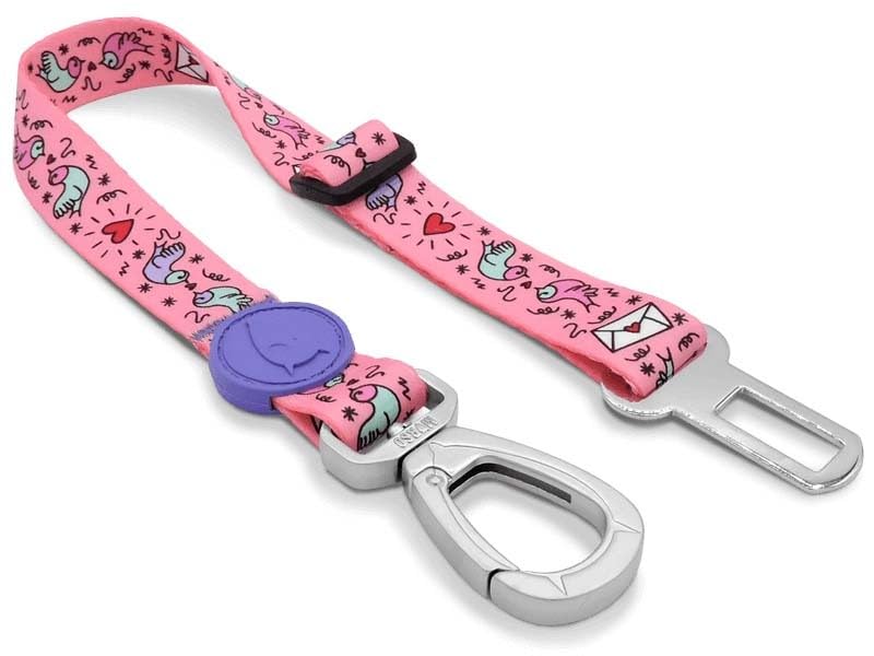 Ceinture de sécurité Morso Dog recyclée sweet tweet rose