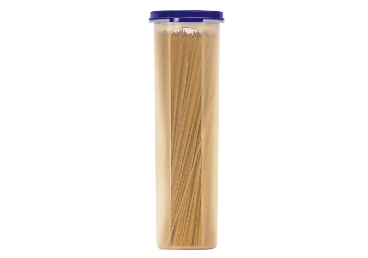 Tupperware Spaghettidose, rund, 500g, 9.5 cm Ø x 28.5 cm H, blau, simplistisch, Luftdichtes Behältnis mit Flip-Top-Schnappverschluss, geeignet für Pasta, Gewürze, Take-Out uvm