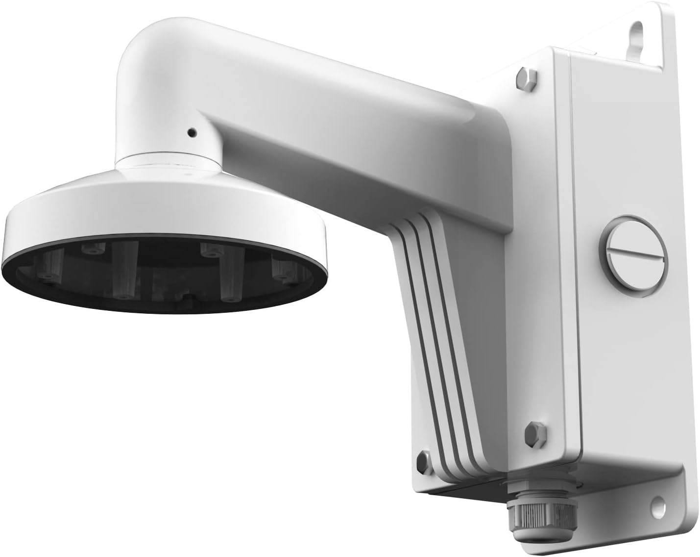 GuangstarWMS WML DS-1273ZJ-140B PC140B PT6 Outdoor Indoor Wall Mount Bracket with Base Fit for The Hik-Compatible Dome Camera, White, Pack of 1