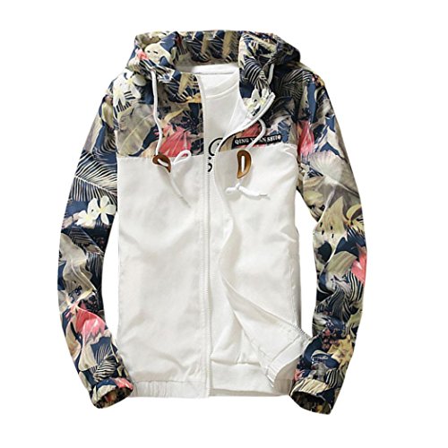 Ninasill Men Sweatshirt, ღ ღ Autumn&Winter Slim Stand Collar Jackets Fashion Sweatshirt (L, White) #TOP2