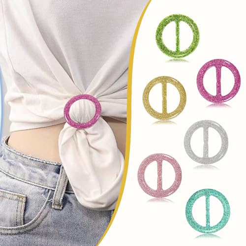 12PCS Silk Scarf Ring Clip T-shirt Tie Clips for Women Fashion Resin Ring Scarves Clasp Waist Buckle for Shirts Clothing Clothing Ring Wrap Holder with 1 Exquisite Box2