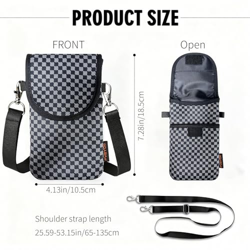 Image of Neoprene Phone Sleeve Pouch Case Bag for Men Women w /Crossbody Strap /Neck Lanyard for iPhone 17 /16 /15 /14 Pro Max, Samsung S25,Pixel 10