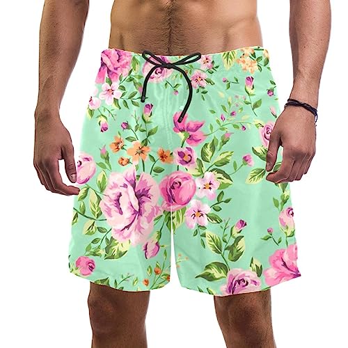 Short de plage à séchage rapide VERED imprimé fleurs vintage homme