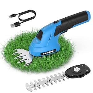 7.2V Cordless Hedge Trimmer & Grass Shear, 2-in-1 Lightweight Handheld Shrub Trimmer with 2000mAh Battery and USB Cable, Electric Grass Shears for Small Bushes, Lawn Edging & Garden Maintenance