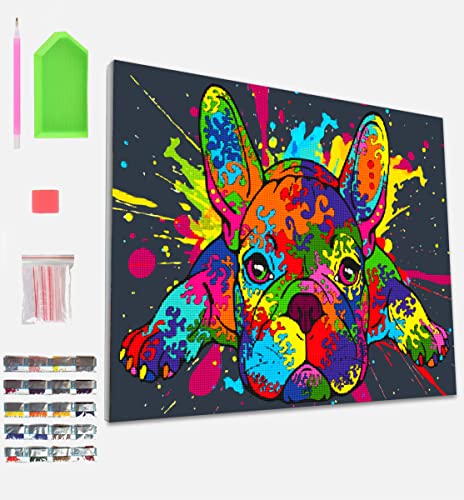 Splat Planet Kit per pittura con diamanti con cornice strass 5D Diamond Decor Home Wall Decor Adult Art and Crafts 30 x 40 cm (FR Bulldog)