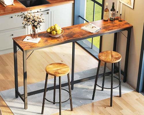 ODK-71-Inch-Bar-Table-Bar-Height-Pub-Table-Counter-Height-Bar-Table-Rectangular-High-Top-Kitchen-Dining-Counter-Tables-with-Sturdy-Legs-Easy-to-Clean-Top-Rustic-Brown ODK 71 Inch Bar Table Bar Height Pub Table Counter Height Bar Table Rectangular High Top Kitchen Dining Counter Tables with Sturdy Legs Easy to Clean Top Rustic Brown