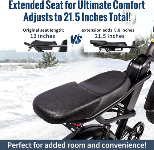 Image of Riding'times 31.2AH Moped Style Ebike for Adults 1500W, Max 31MPH & 70-150 Miles, Long Seat Electric Dirt Bike with 20 inch Fat Tire, Full Suspension E Bike All Terrain