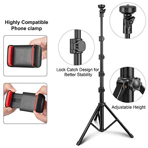 Anel de luz, anel de luz de selfie LP de 25,4 cm com suporte de tripé ajustável e suporte de telefon