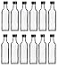 Nakpunar 12 pcs, 60 ml Square Glass Liquor Bottles with Black Caps (2 oz)