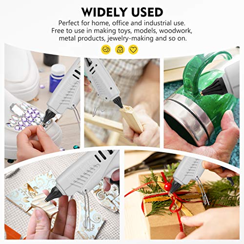 Magicfly 60/100W Hot Glue Gun Full Size with 30 Pcs Hot Glue Sticks (0.43X5.9inch), Dual Power High Temp Melt Glue Gun Kit for DIY Arts Craft Projects, Home Quick Repairs, Gray - Image 7