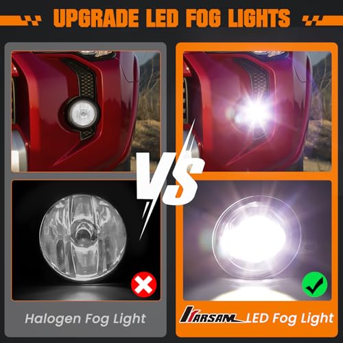 Image of Round LED Fog Lights Assembly for 2016-2023 Toyota Tacoma, 2014-2023 4Runner, 2014-2019 Tundra, 2007-2014 Camry, 2006-2012 RAV4, 2006-2013 Yaris, 2008-2013 Lexus IS-F, Front Bumper Driving Lamp