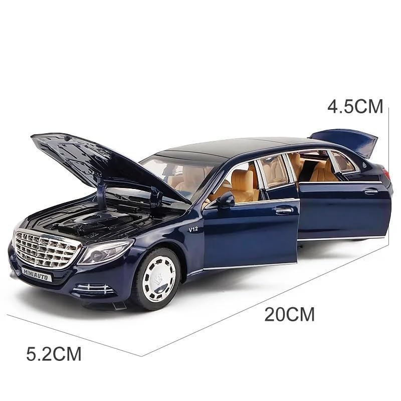 Image of LONGMIRE Metal Pull Back Diecast Car Pull Back Model with Sound Light Boys Gifts Toys for Kids Pack of 1, Multicolor (Benz S650)