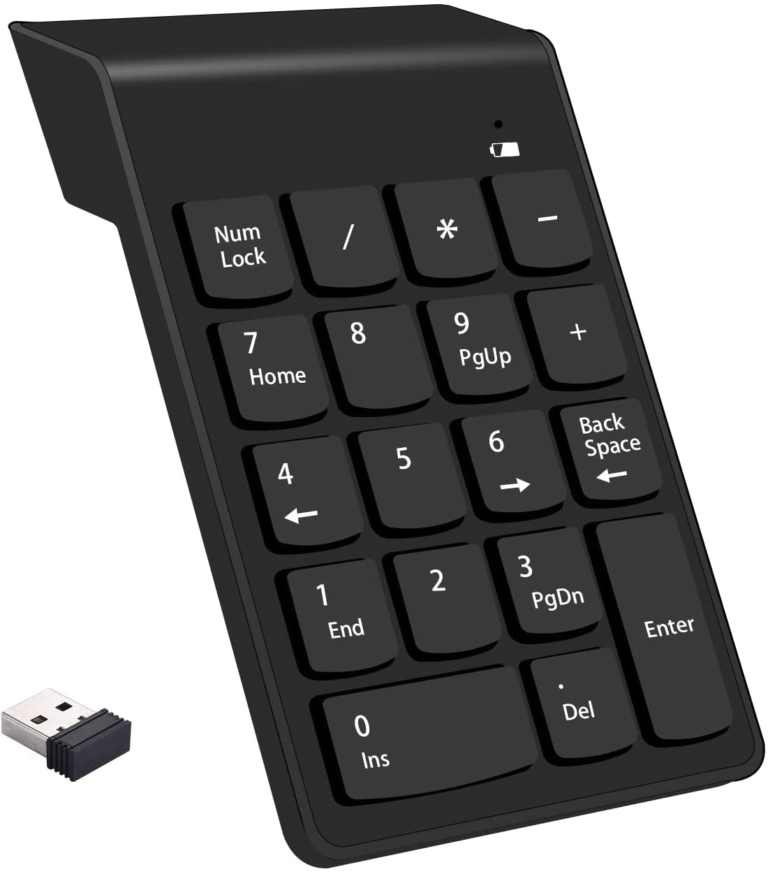 Wireless Numeric Keyboard,Silent Number Pad Portable Numeric Keypad Keyboard with Mini USB Receiver Num Pad for Laptop Notebook, Desktop PC Computer,-picture-21
