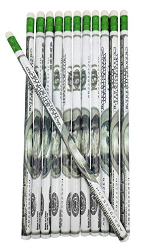 Lápices Zugar Land $100 Dollar Bill #2 Grafito 7.5" 12 unid miniatura 2