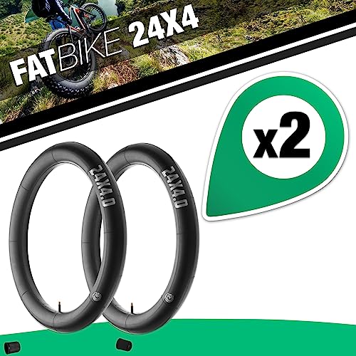 MOOVMOOV 24x4.0 Inner Tubes - Pack of 2 - Fat Bike & MTB Wide Tyres - Schrader Valve - ETRTO 98-507/100-507/102-507 - 24-Inch Fat Wheel - Image 2