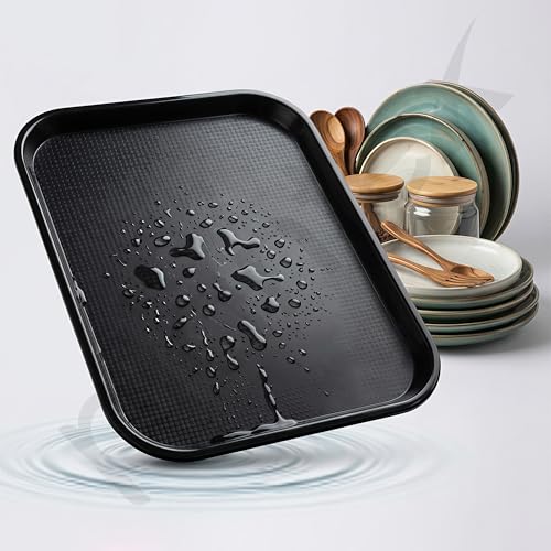 Image of Plantex Dish Drainer Tray Only /Rectangular Water Drain Tray for Kitchen Basket /Plastic Drip Tray Water Collector for Utensils Basket - Pack of 1 (Black, 45 x 35 x 3 cm)