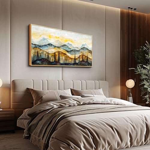 ERQINHUA Large Canvas Wall Art For Living Room Wall Decor For Bedroom Office Tea House Home Decor Prints Pictures Abstract Mountain Landscape Painting Wood Frame Artwork Wall Aesthetics 20"X40"