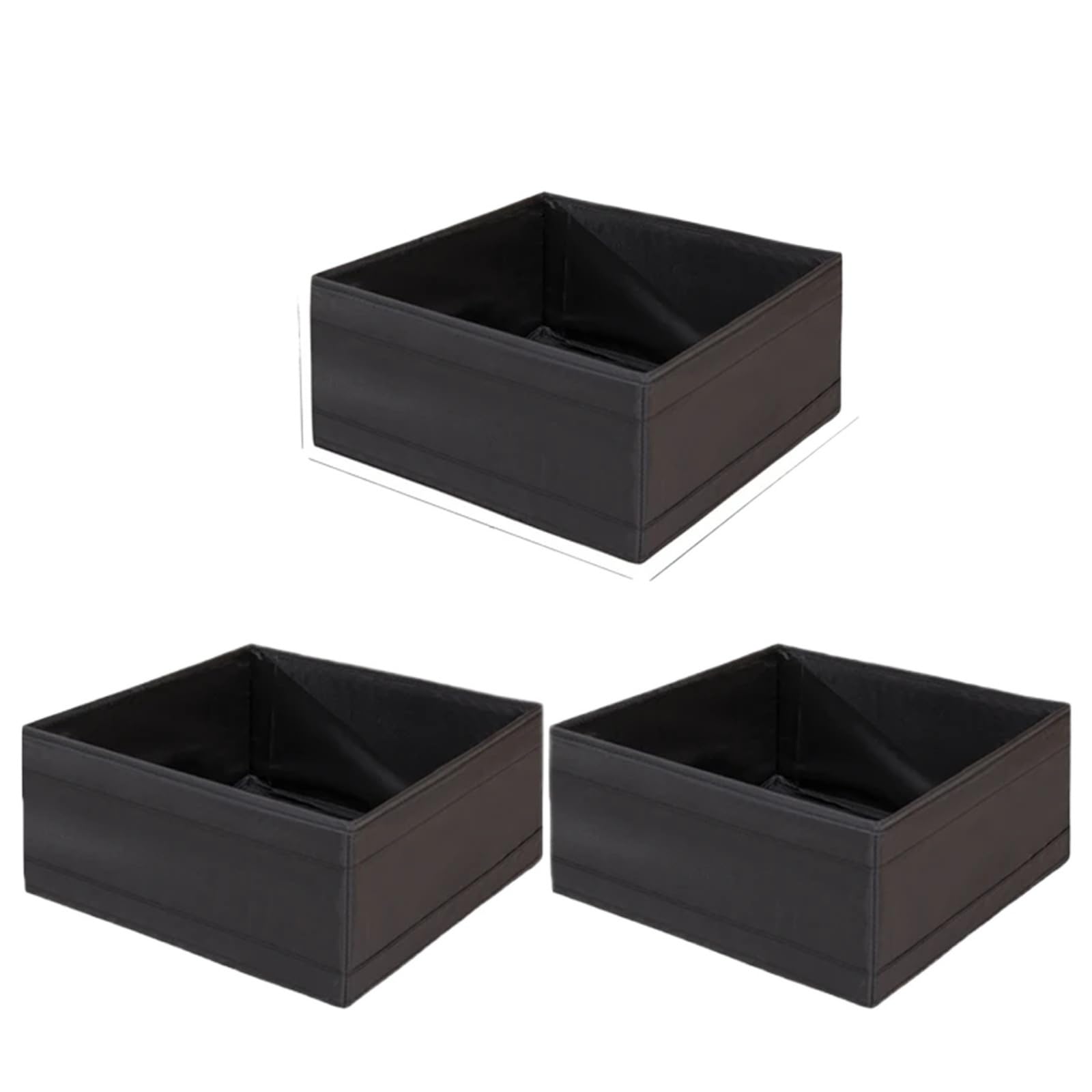 LADFRTYU Sock Storage Box 3/6PCS Clothes Organizer Box Closet Compartment Drawers Foldable Underwear Socks Wardrobe Storage Containers(Black L)