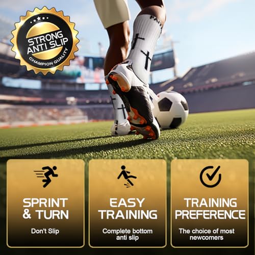 Grip Cross Sock, Unisex Sports Anti-Slip Grip Socks with Rubber Dots for Yoga for Soccer Christian Gift for Sport Football2