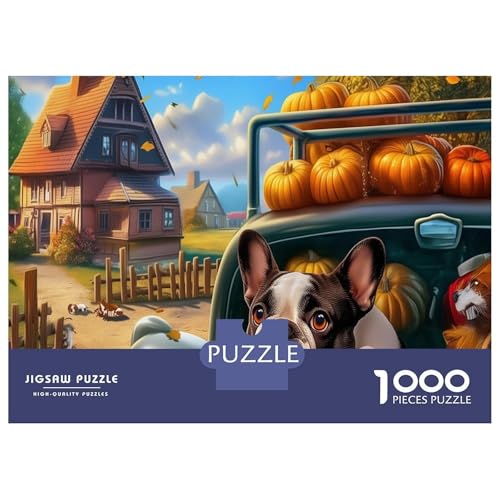 Rompecabezas de Boston Terrier de 1000 piezas, excelente idea de regalo educativo