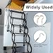 MEILANHUI Attic Ladder Pull Down System Kit, Complete Attic Pull Down Hook Parts Replacement for Cord Ropes with 64.6 Inch Extension Pole and 2pcs Copper Storage Hook Handle Parts Tool