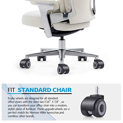 Enyke Office Chair Wheels, 2 Inch Heavy Duty Chair Casters Set Of 5, Upgrade 4 Bearings Chair Wheels, 700Lbs Rubber Caster Wheels Protect For All Floors (Hardwood/Carpet) #TOP3