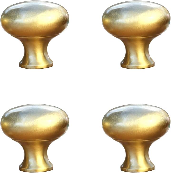 4pcs Solid Brass Knobs Antique Cabinet Drawer Small Pulls Modern Minimalist Handle (Antique Bronze)