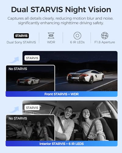 AZDOME 4K Dashcam Cámara Coche, 3 Canales 4K+1080P+2.5K Camara Coche con Tarjeta SD de 64GB (M550 MAX) - imagen 9