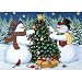 MXJSUA 5D DIY Diamond Painting Kit by Number Full Drill Round Beads Crystal Rhinestone Embroidery Cross Stitch Picture Supplies Arts Craft Wall Sticker Decor 12x16In Snowman Christmas Tree