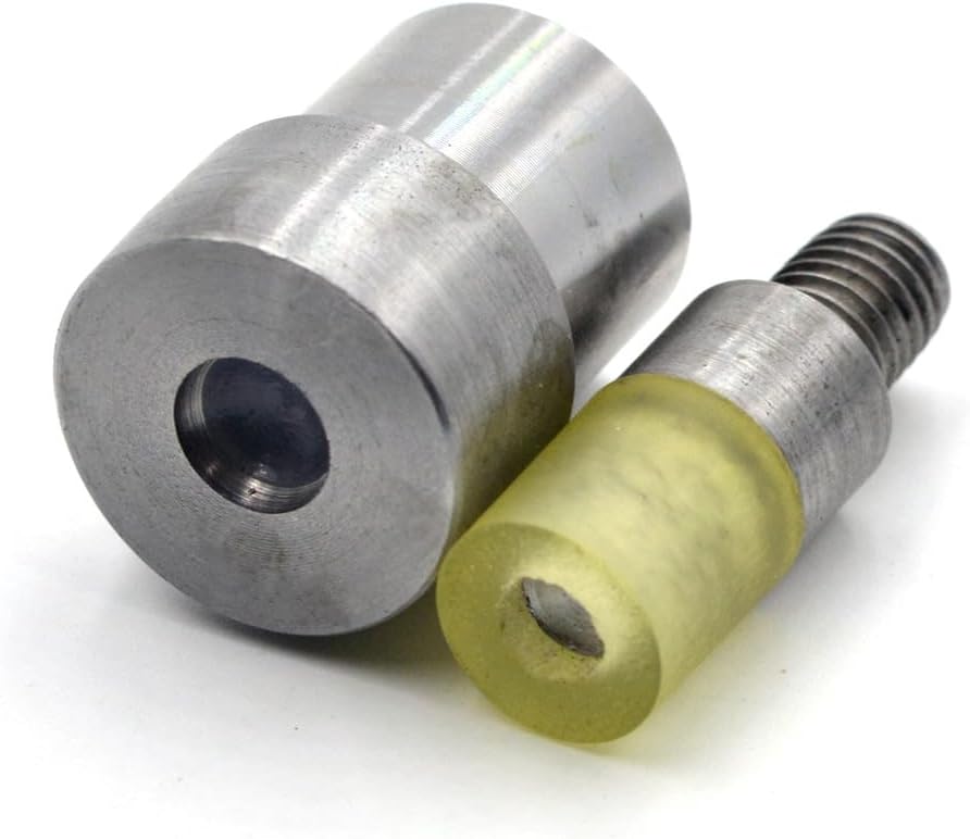 Yalando 4 Sets Resin Dome Mushroom Rivet Dies Mould Tool for Hand Press Machine DIY Craft Supplies Size 6 mm 8 mm 10 mm 12 mm