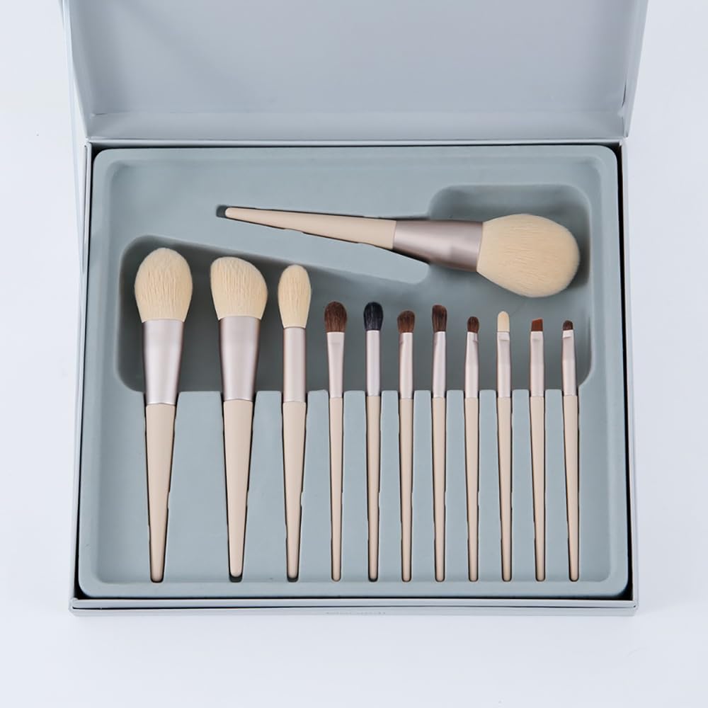 GezipvnEye Makeup Brush Kit, Travel Friendly, Versatile Eye Makeup Looks, Convenient Makeup Tools On-The-Go, For Eyeshadow & Eye Liner, Eco-Friendly Makeup Brushes, 12 Piece Set