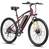 QRONGE Electric Bike for Adults, Full Suspension Ebike, 1000W Peak Motor 486Wh Battery, 28MPHPAS Mode Mountain Electric Bicycles, 26 Tire, 7 Speed, Up to 70 Miles, Zephyr