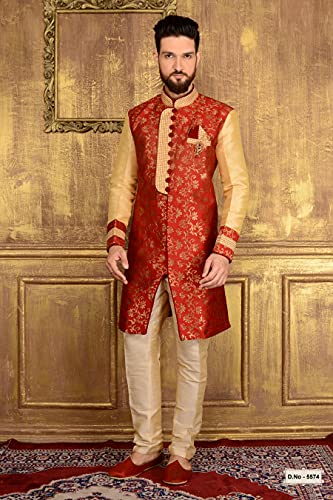 Shreyanvi Sherwani for Men Indian Royal Designer Groom Wedding Wear Jodhpuri Indo-Western2