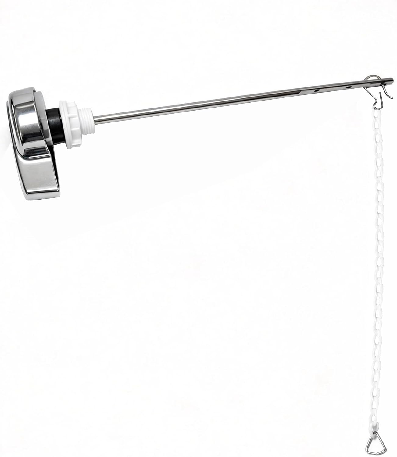 Universal Toilet Water Tank Handle Replacement, Side Mounted Flushing Rod with 304 Stainless Steel Rod, Suitable for TOTO, Kohler, American Standards, Polished Chrome Finish (1-Pack)