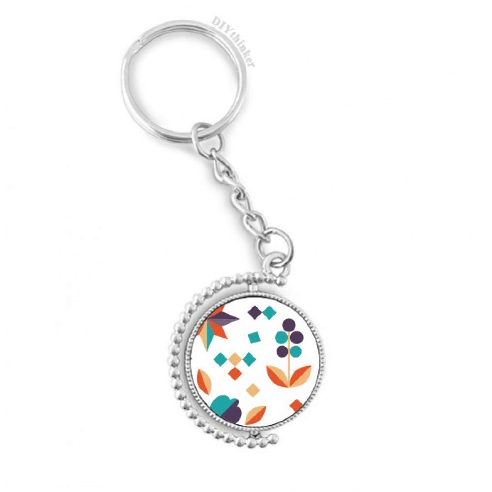 Fleur Pixel Peindre Porte-clé Rotatif 1,2x3,5 Pouces DIYthinker Multicolore - 4