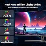 SANSUI 34-Inch Curved Gaming Monitor UWQHD 3440 x 1440P Up to 200Hz 165Hz Curved 1500R - PIP/PBP, OD 1ms, HDR, 300nits, sRGB 130%, DCI-P3 97%,AI Crosshair,HDMI2.1x2,DP1.4(Cable Included) - Image 4