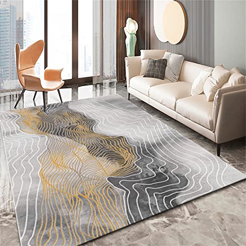 Tapis moderne abstrait gris pour dynamiser un sol de salon terne - 2