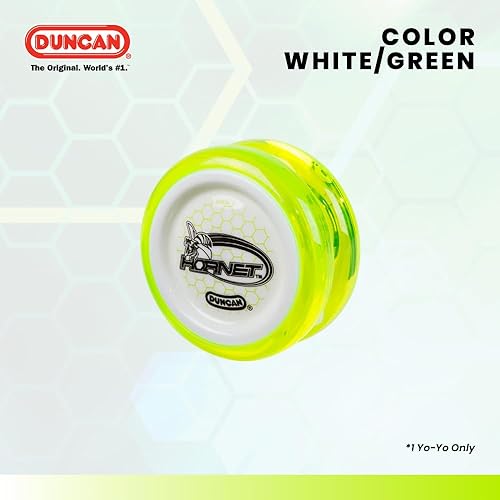 Miniatura 9 de Duncan Toys Hornet Pro Looping Yo-Yo with String, Ball Bearing Axle and Plastic Body, Green with White Cap verde/blanco