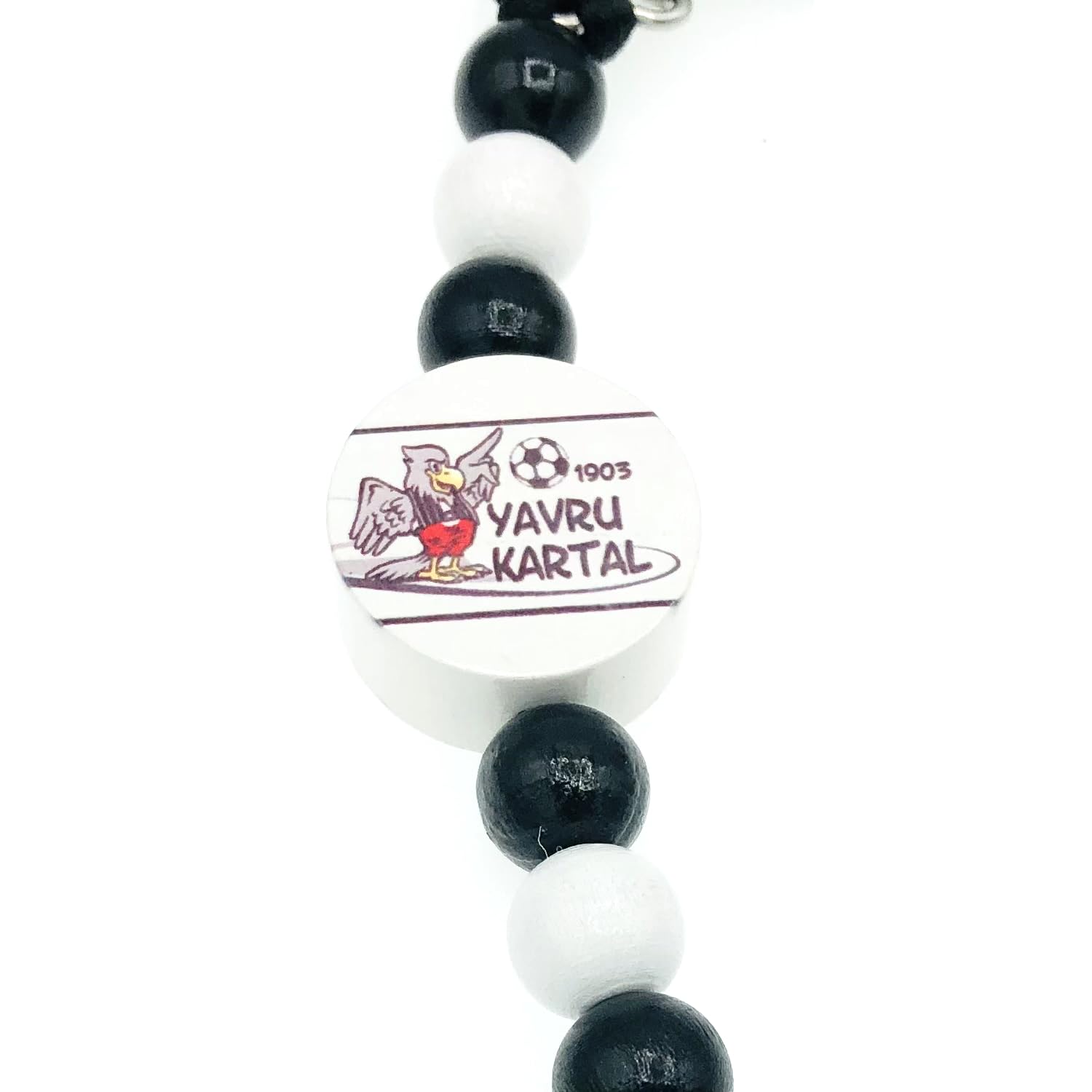 Set Nuckelkette + Kinderwagenkette mit Namen " für BESIKTAS Fan - YAVRU KARTAL - MAUS " Schwarz Weiß/Baby/Unisex/Personalisiert/HANDMADE