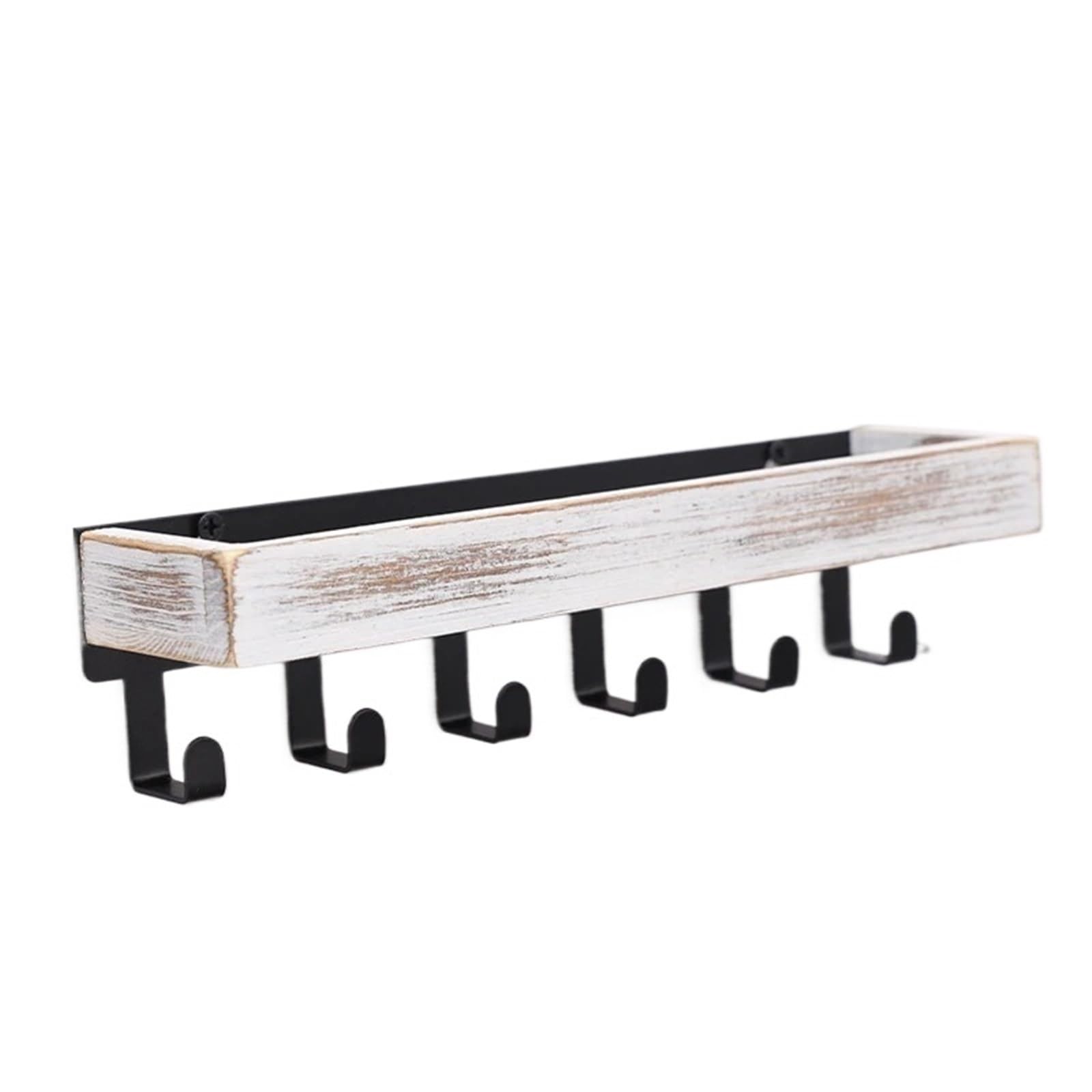 Kifsdlf 1Pc Retro White Wooden Floating Shelf With Hooks Shower Caddy